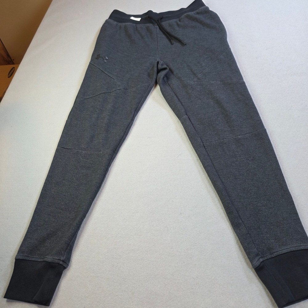 Under Armour Mens Fitted Joggers Charcoal Gray Heather Sweatpants Medium